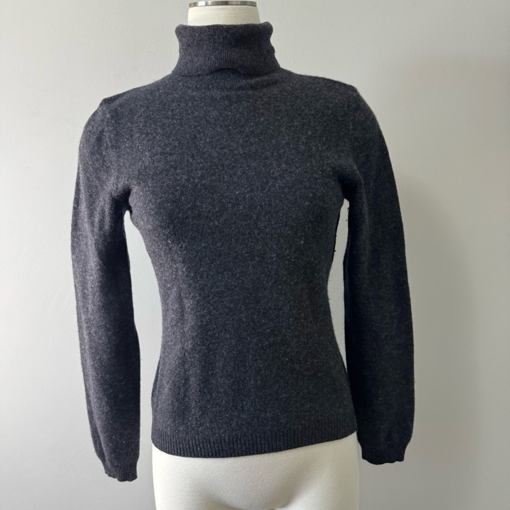 United Colors Of Benetton Charcoal Turtleneck Sweater Merino Woolmark Medium